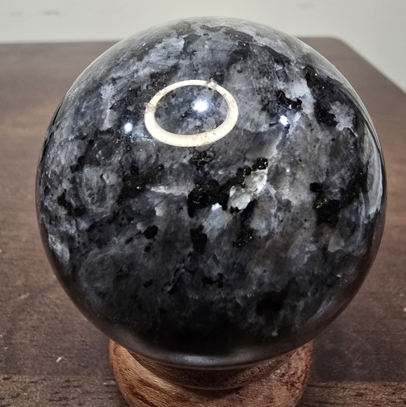 Larvikite Crystal Sphere 52mm - Picture 4 of 17